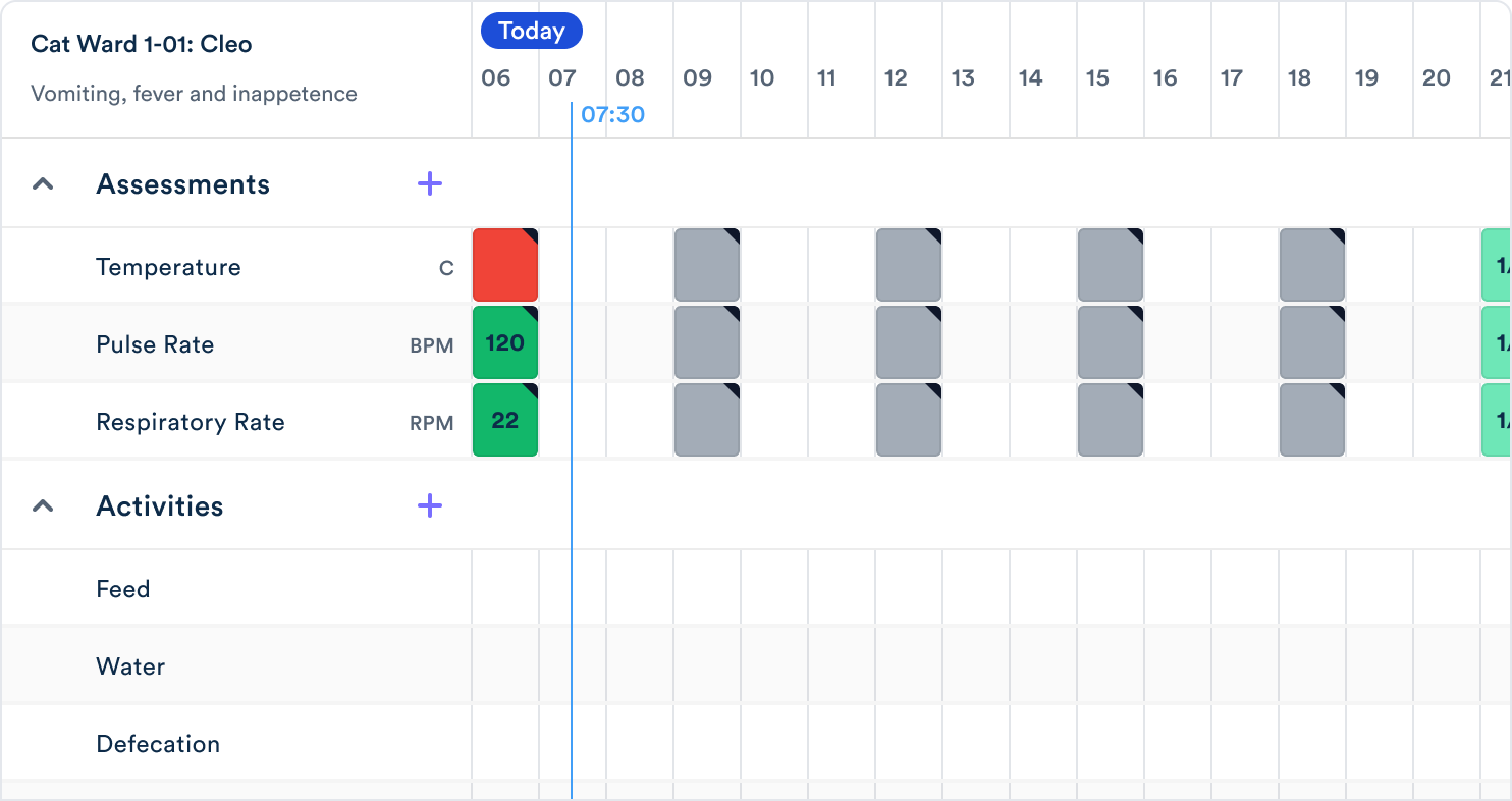 A fully featured patient treatment sheet
